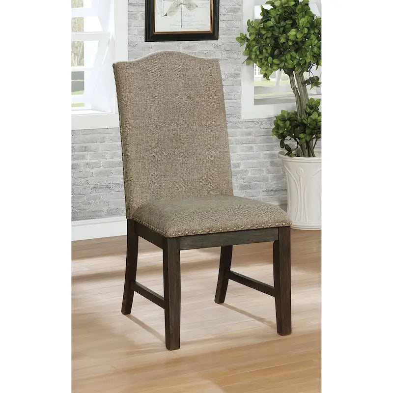 Transitional Espresso Wood 7-Piece Dining Set