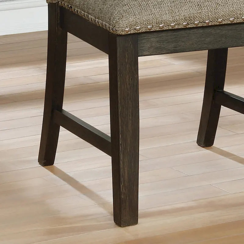 Transitional Espresso Wood 7-Piece Dining Set