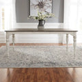 Antique White Weathered Bark Leg Table
