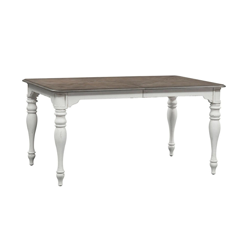Antique White Weathered Bark Leg Table