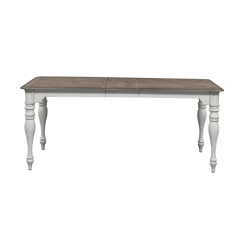 Antique White Weathered Bark Leg Table