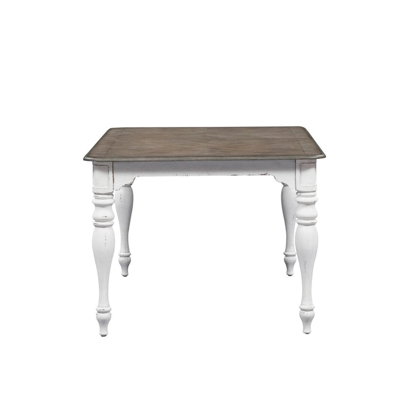 Antique White Weathered Bark Leg Table