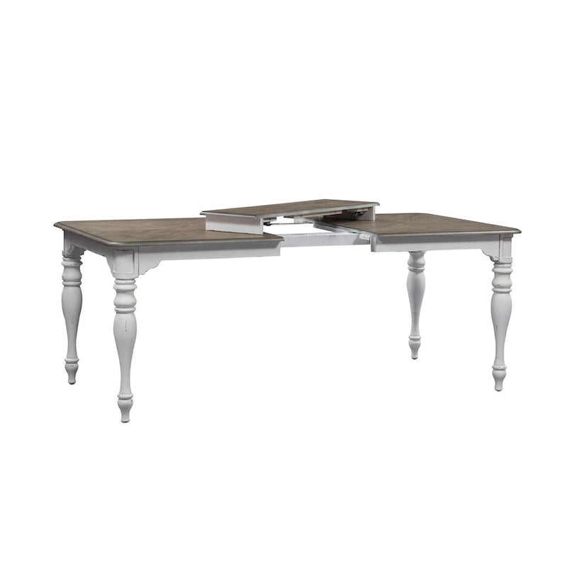 Antique White Weathered Bark Leg Table