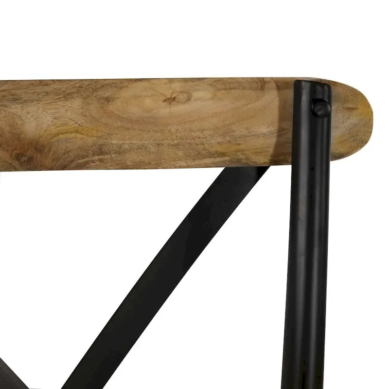 Cross Chairs 6-Piece Set, Black Solid Mango Wood - 20.1 x 20.5 x 33.1"