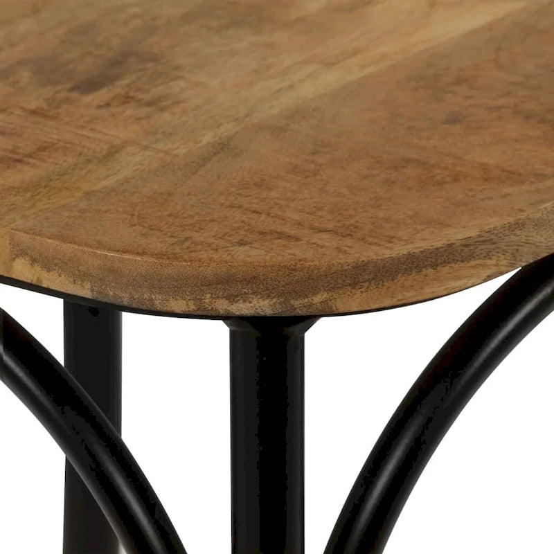 Cross Chairs 6-Piece Set, Black Solid Mango Wood - 20.1 x 20.5 x 33.1"
