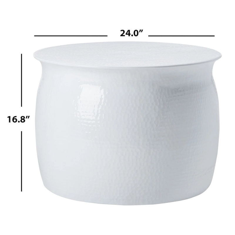 Silver Metal Table Stool - 24W x 24D x 17H
