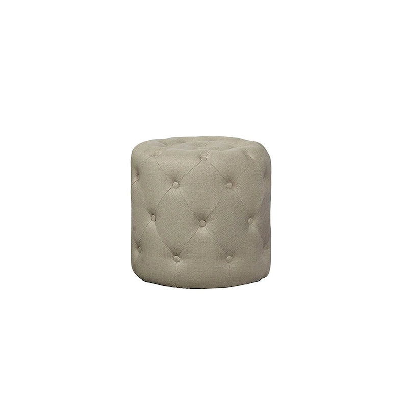 Tufted Linen Foot Stool