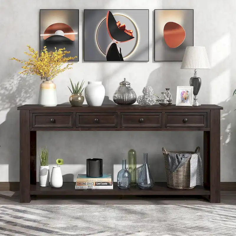 Sofa Table with Storage Drawers