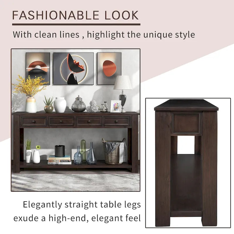 Sofa Table with Storage Drawers